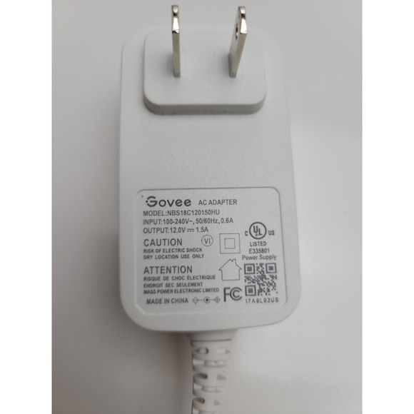 12V 1.5A Genuine Govee NBS18C120150HU AC Power Adapter Fast Ship from Arizona - Picture 2 of 6
